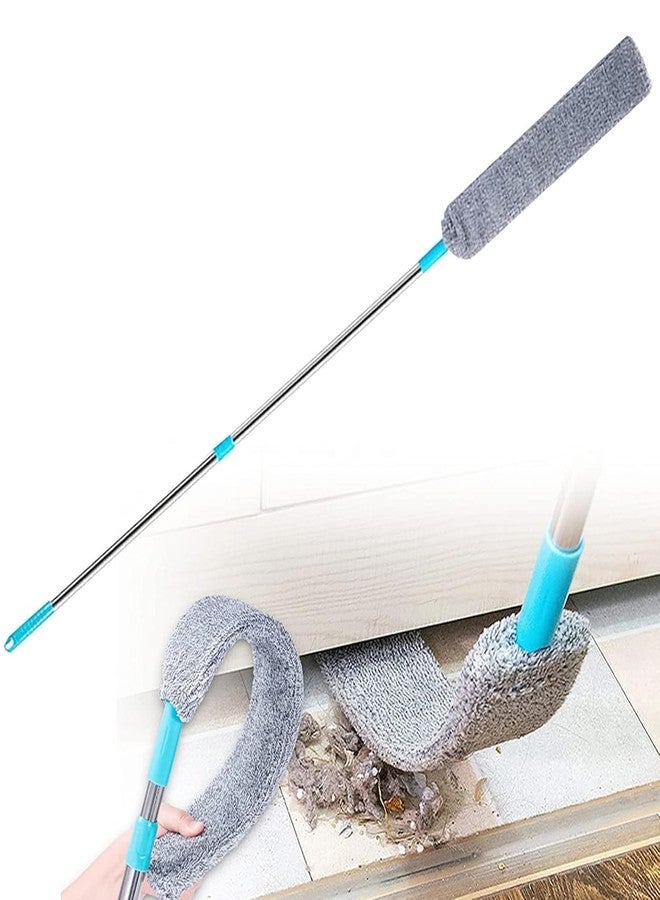 SKYWORK فرشاة تنظيف الفجوات المصنوعة من الألياف الدقيقة لتنظيف أسفل السرير، مزودة بمقبض طويل، قابلة للغسل والسحب، مع عصا تمديد لتنظيف أسفل أثاث الأرائك والأسرة (فرشاة تنظيف الفجوات). - Image 1